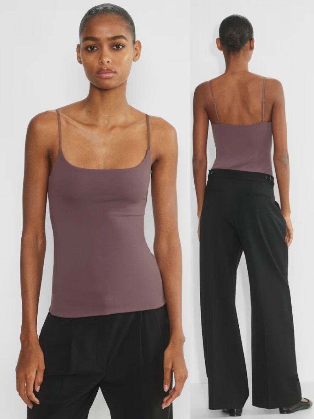 Aritzia Mauve Purple Contour Squareneck Cami Hip Tank